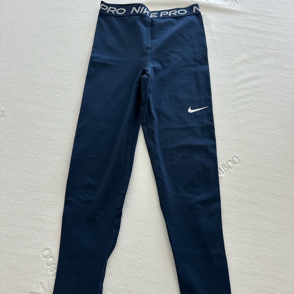 Navy Nike pro training leggings. Size S - Picture 2 of 4